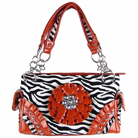Unbranded Handbags - Conceal carry RED RHINESTONE FLOWER HANDBAG